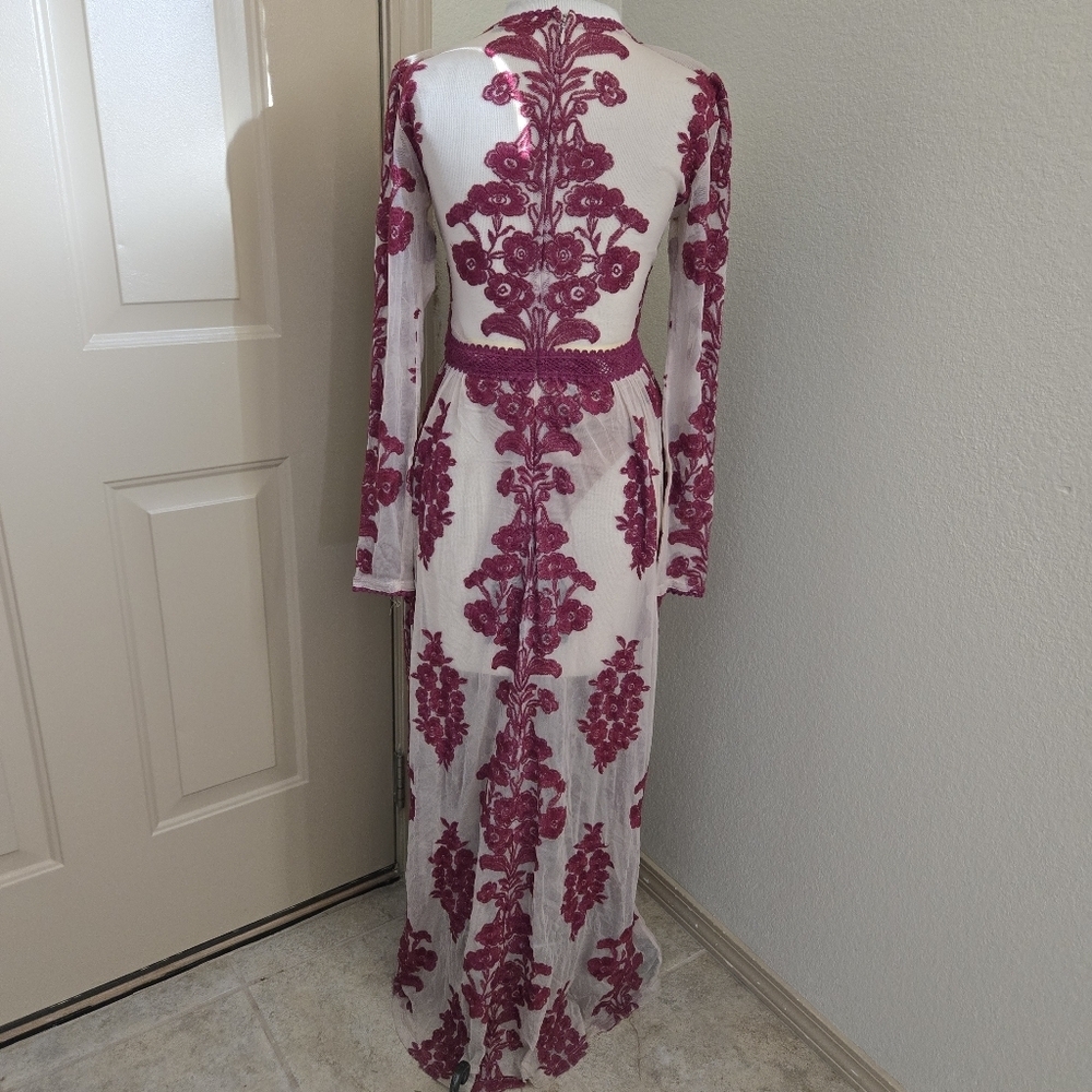 For Love and Lemons Temecula Maxi Dress in Wine M - Picture 9 of 10
